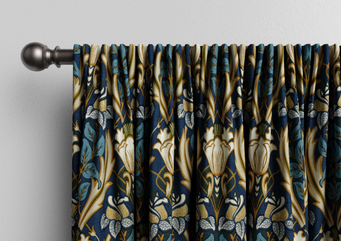 Acanthus, Navy - Made to Measure Curtains - Image 9